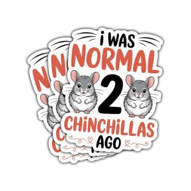 Imagem de Adesivo de vinil com citação humorística I was Normal 2 Chinchillas Ago, 3 peças para proprietários de chinchilas, amantes de animais, fãs de animais de estimação, adolescentes, adultos, laptop, carro