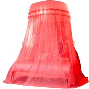 Imagem de Mosquiteiro Indiano de Teto Gigante Casal/Queen/King 14m com Abertura Lateral – Proteção contra Mosquitos(Lilás,Gigante c/abertura lateral)