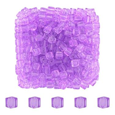 Imagem de Mandala Crafts Contas de cristal de cubo de lavanda de 4 mm – 500 contas de vidro facetadas para fabricação de joias, suprimentos de contas, artesanato DIY, pulseiras, colares, brincos e contas