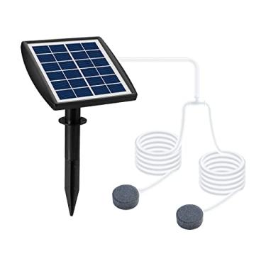 Imagem de Bomba de Oxigênio Solar 6V 2W Plug-in com 8 2ft 2 Pedras Bolha Ar Oxigenador Aquário para Piscina Jardim Lago Aerador Pe