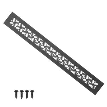 Imagem de PATIKIL Capa de ventilação de porta de 40 x 5 cm, capa de ventilação de grade de alumínio resistente com parafusos de montagem para porta de guarda-roupa de armário, preta