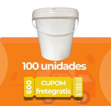 Imagem de Balde Plástico 3.6 Litros Livre de BPA - Kit com 100 Peças - nastripac