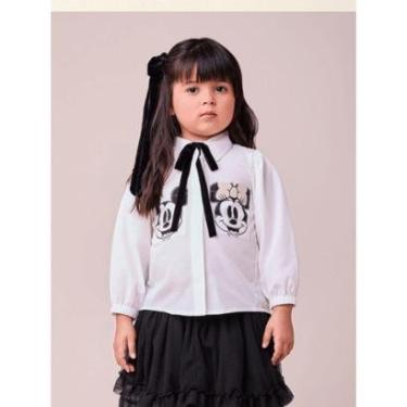 Imagem de Camisa Tricoline Laço Minnie e Mickey Animê-Feminino