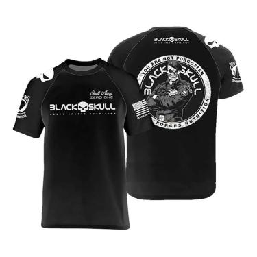 Imagem de Camisa Preta Academia - Esportiva Treino Fitness BlackSkull-Unissex