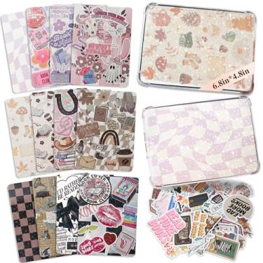 Imagem de 12 peças de inserções de leitor eletrônico, 50 adesivos fofos para capa transparente, inserção Paperwhite de 17,5 cm, acessórios de e-reader, melhor presente para leitor de livros (rosa)