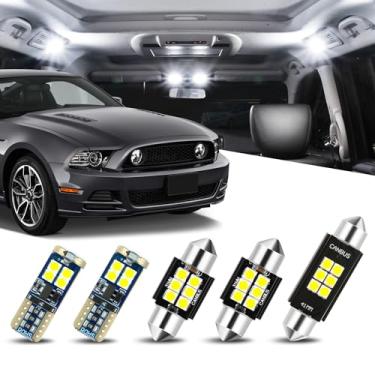 Imagem de Auto Dynasty (Pacote com 5) Kit de lâmpadas LED de carro interior 12V 5500K compatível com Ford Mustang 2010-2014, branco puro