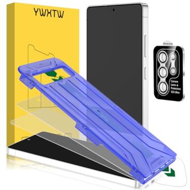 Imagem de YWXTW Pacote com 2 protetores de tela fosco para Samsung Galaxy S25 Ultra + 1 conjunto de protetor de lente de câmera, [suave como seda] [Desbloqueio de impressões digitais] Protetor de tela de vidro