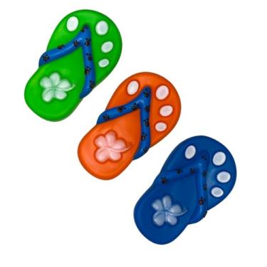 Imagem de Brinquedo Pet Mordedor Chinelo Com Som Divertido, Colorido, Borracha Durável, 20 Centímetros, Aromatizado Com Sabor Bacon, Para Entretenimento de Cães