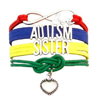 Imagem de BlingNuts Pulseira de autismo para mulheres, homens, inspiradora, conscientização do autismo, peça ajustável para pai, mãe, avó, irmã, F, Aço inoxidável, Sem Pedra Preciosa