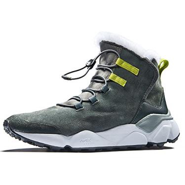 Imagem de Bota de Neve Masculina Antiderrapante Impermeável com Forro de Pele de Inverno da RAX, Cinza, 11.5
