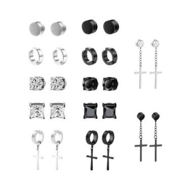 Imagem de Brincos Magnéticos De Moda 1-12 Pares Brincos Falsos Sem Perfuração Pa