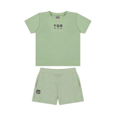 Imagem de Conjunto Curto Tigor T Tigre Camiseta e Bermuda TGR Verde-Masculino
