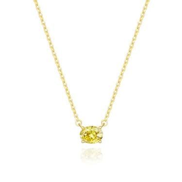 Imagem de MYJEWR Colar feminino com pingente de zircônia cúbica banhada a ouro 14K S925 - presentes para mãe, joias de ouro e presentes de aniversário para ela, one size, Metal, Zircônia cúbica