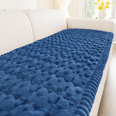 Imagem de Smiry Capa de sofá para animais de estimação para sofá com 3 almofadas, antiderrapante, felpuda, lavável, espessa, macia, protetora, aceita animais de estimação (azul-marinho, 70 cm x 150 cm)