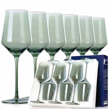 Imagem de comfit Conjunto de taças de vinho verde sopradas à mão de 170 a 425 g para presentes de Ano Novo para festas de bar