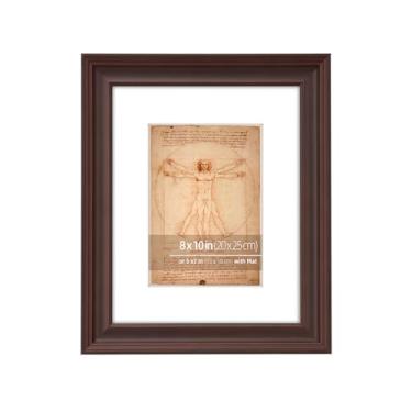 Imagem de WYNCO Moldura de madeira clássica ornamentada de 20 x 25 cm, fosca para fotos de 12,7 x 18 cm, pinturas, artes, exibição de mesa ou parede, proteção de vidro real