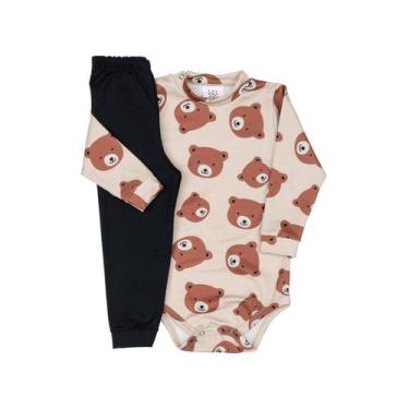 Imagem de Conjunto Body Calça Infantil Térmico Segunda Pele Peluciado - Pettenat