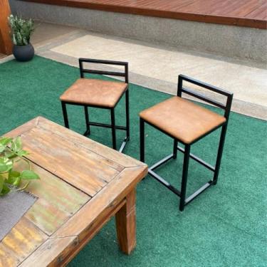Imagem de Kit 2 Banquetas Junco Baixa Sofisticada + Mesa Bistro Luxo Moderna – Conjunto para Áreas Gourmet, Bar e Cozinha(Jambo,Alta (87cm))