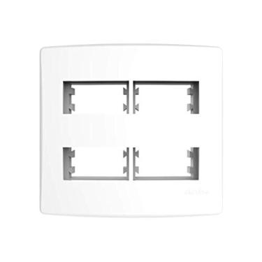Imagem de Placa 4X4 4 Módulos com Suporte, Alumbra, Bianco Pro 85095, Branco