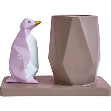 Imagem de Recipiente para caneta, porta-canetas, criativo, multifuncional, de resina, organizador de mesa, decoração de casa, escritório, organizadores de escritório para suporte de caneta de mesa (cor: A) (A)