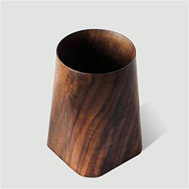 Imagem de Porta-canetas de madeira clássico de nogueira preta para armazenamento de artigos de papelaria (cor: A, tamanho: 7,5 * 6 * 12 cm) (A 7,5 * 6 * 12 cm)