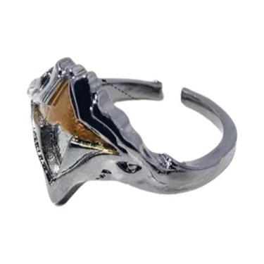 Imagem de Anel De Metal Ajustável Masculino Com Pedra De Crisântemo Dark Souls, 