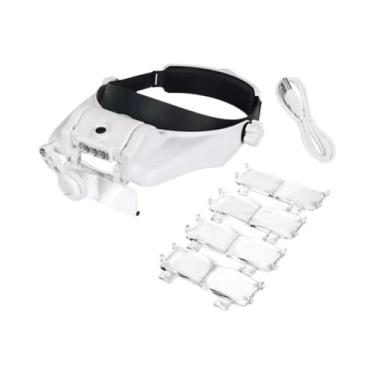 Imagem de Lupa de cabeça led 1.5x 2x 2.5x 3x 3.5x 8x lupas mãos-livres jóias rel