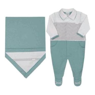 Imagem de SAÍDA MATERNIDADE MENINO VERDE TURQUESA PARAÍSO TAMANHO RN-Masculino