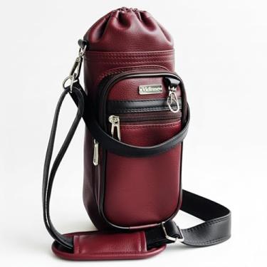 Imagem de Bolsa Térmica para Garrafa Vidinne OCREO em Courino, com Alça Transversal, Produto Artesanal Premium VIDINNE (Vinho, 500 ml)