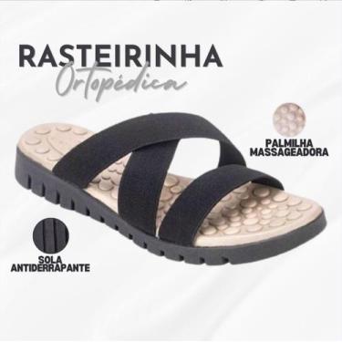 Imagem de Sandália Rasteirinha Chinelo Ortopédico Para Esporão e Fascite Plantar