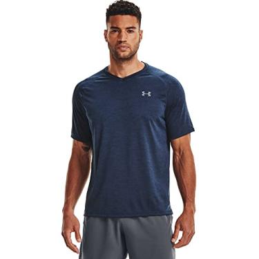Imagem de Under Armour Camiseta masculina Tech 2.0 gola V manga curta, Academy Blue (408)/Aço, XXG
