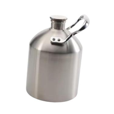 Imagem de IEUDNS Growler de cerveja em aço inoxidável, profissional, acessório para cerveja caseira, mantém a fresca, à prova de vazamentos, leve e ideal, 2l