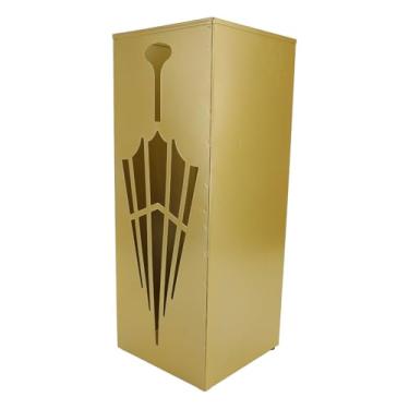 Imagem de aqxreight Balde de Armazenamento de Guarda-chuva Metal à Prova de Ferrugem Compacto Suporte de Rack de Guarda-chuva de Secagem Rápida para Hall de Entrada Material Dourado Mantendo para Espaço (Ouro)