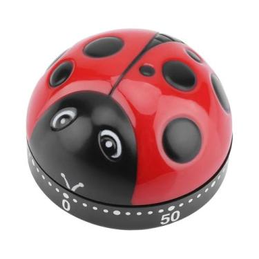 Imagem de Temporizador De Cozinha Joaninha Mecânico Fofo Com Corda, 60 Minutos -