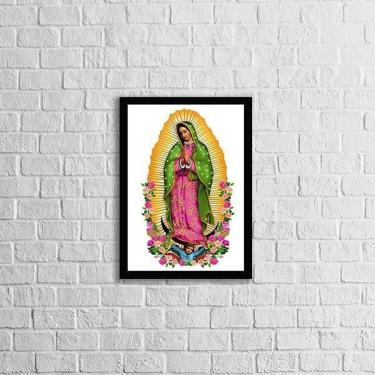 Imagem de Quadro Nossa Senhora De Guadalupe 45X34 Com Vidro Preta