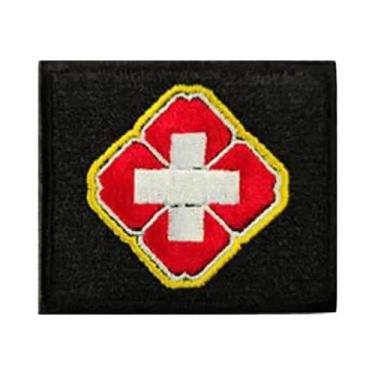 Imagem de Patch Tático Bordado Cruz Vermelha Com Gancho E Laço Para Primeiros So