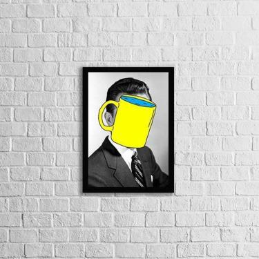 Imagem de Quadro Só Penso Em Café 45X34Cm - Com Vidro Moldura Preta