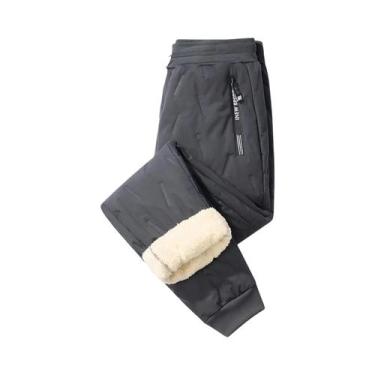 Imagem de Calças Casuais Masculinas De Algodão Grosso Com Cashmere, Tamanho Euro