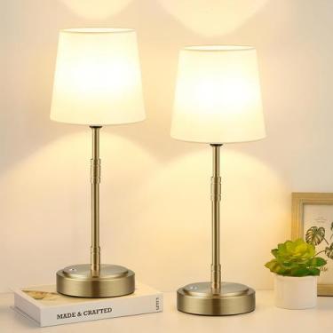 Imagem de Luminárias de Mesa Sem Fio Lynnoland Vintage em Latão 39cm 7500mAh