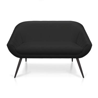 Imagem de Namoradeira 02 Lugares Corino Pés Palito De Ferro Cor Preto