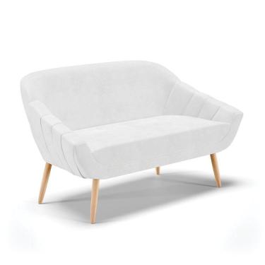 Imagem de Namoradeira 02 Lugares Corano Branco Pés Palito Natural