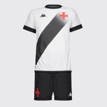 Imagem de Kit Infantil Supporter Graphik Vasco Branco e Preto - Kappa, 2 ANOS