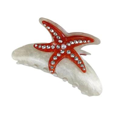 Imagem de Grande Presilha De Cabelo Série Marinha Com Diamantes, Estrela-do-mar 