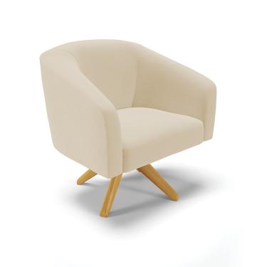 Imagem de Poltrona Decorativa Giratória MA30 Stella Linho Areia D03 - D'Rossi