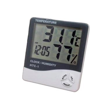 Imagem de Higrômetro Digital Termômetro Sensor Temperatura E Relógio