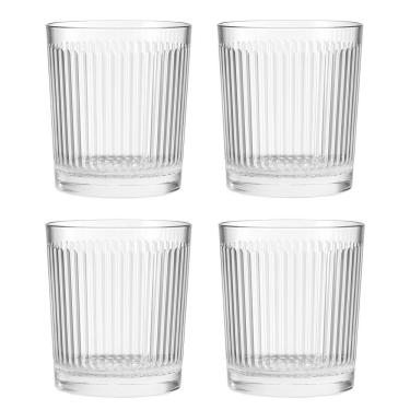 Imagem de Jogo 4 Copo De Vidro Transparente Down Line 360ml Em Casa Tem