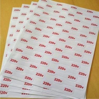 Imagem de Cartela Etiqueta - Adesivo De Voltagem - 220v - Para Fios E Cabos - Mi
