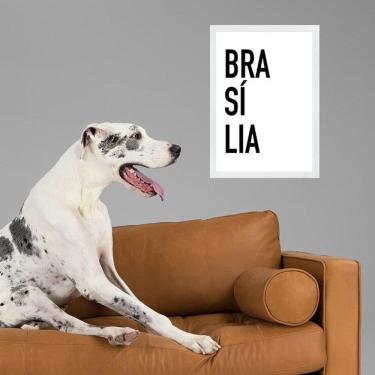 Imagem de Quadro Decorativo Tipografia Brasília 24X18Cm - Com Vidro