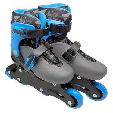 Imagem de Patins inline azul ajustável 2 em 1 ate 50kg-31 ao 34 - DM Radical, Az