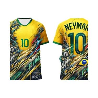 Imagem de Camisa De Futebol Neymar Brasil Design Grafite De Rua Kit Especial Int